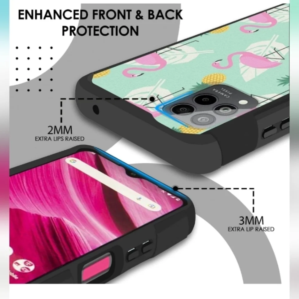 Compatible for T-Mobile Revvl 6 Pro 5G Phone Case, Dual Layer Hybrid .